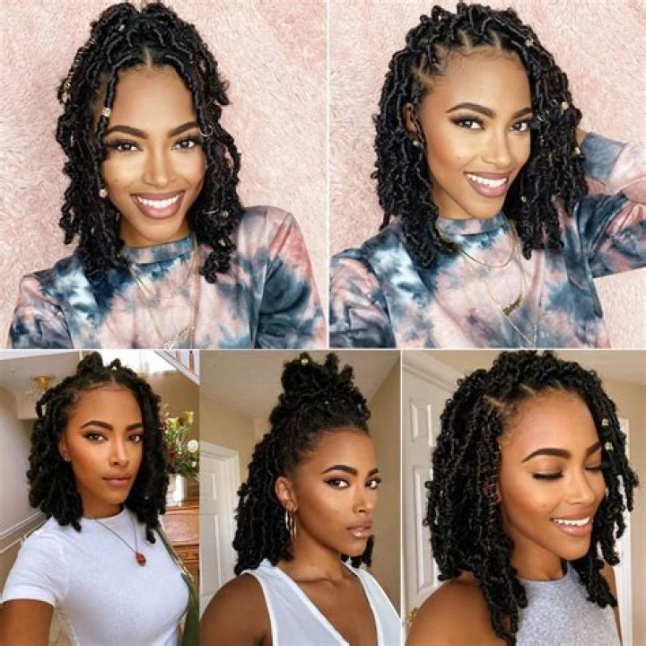 12 inch Short Butterfly Locs Crochet Hair Distressed Bob Faux Locs