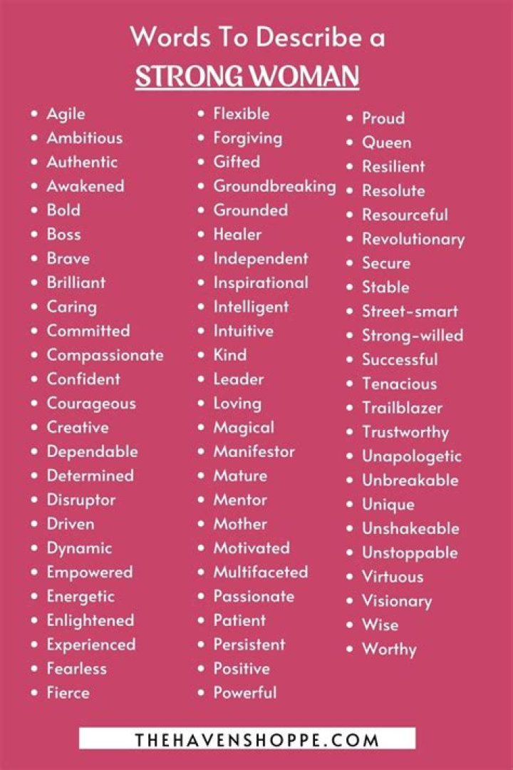 Adjectives To Define A Strong And Powerful Woman