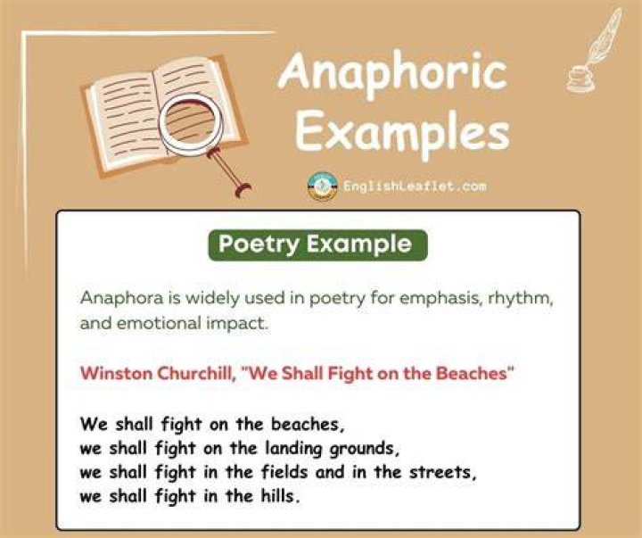 Anaphoric Examples (in Poetry & Prose) EnglishLeaflet