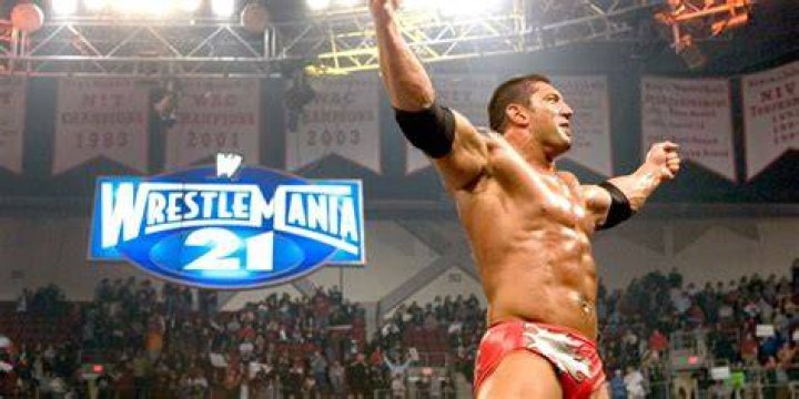 batista after winning the 2005 royal rumble match