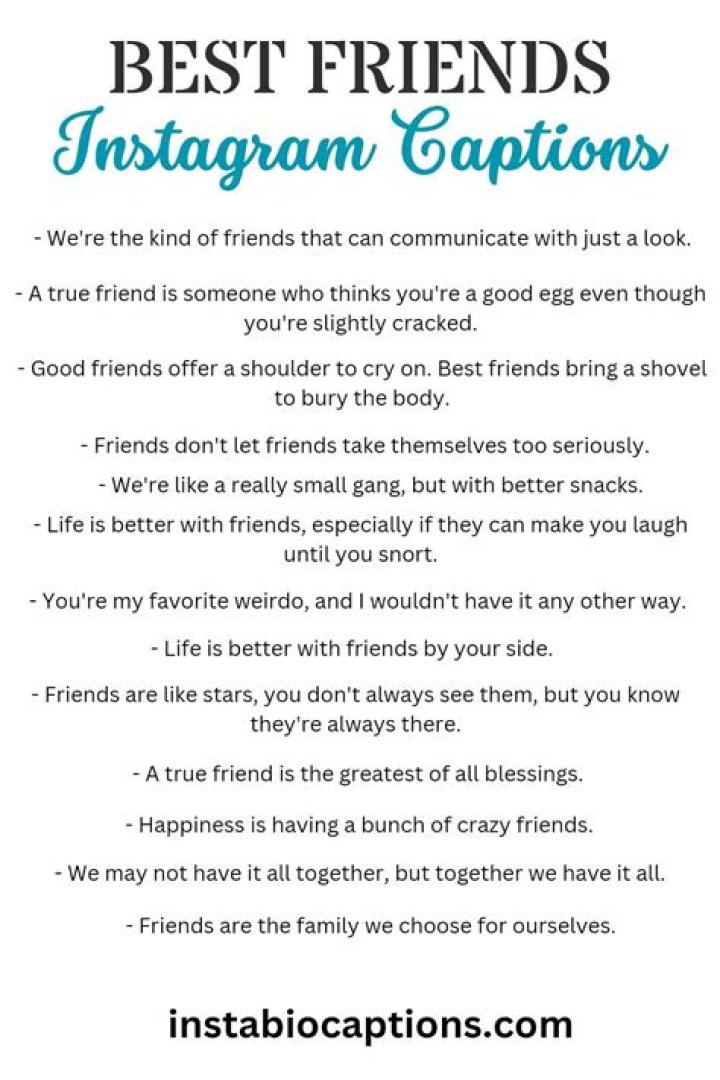 Best friend captions Instagram quotes, Caption for friends, Best
