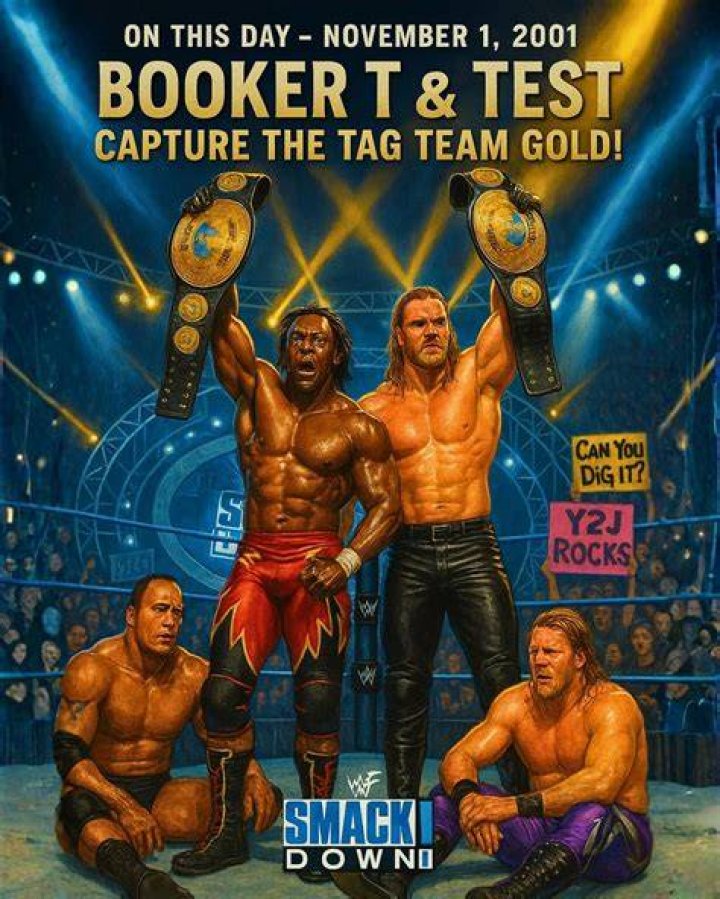 Booker T and Test v Spike Dudley and Tazz No Way Out 2002 FULL IMAGE