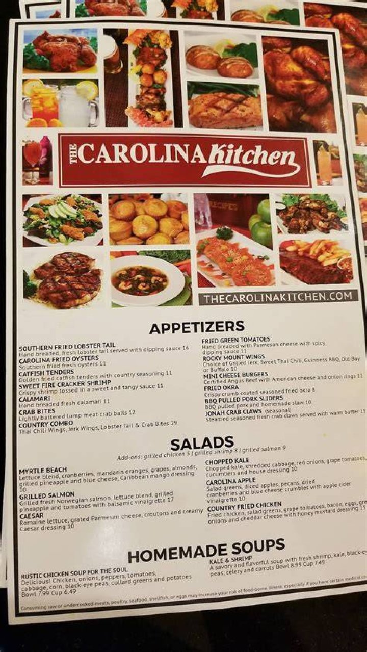 Carolina Kitchen in Brandywine Restaurant menu and reviews