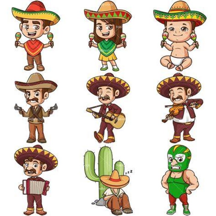 Cartoon Mexican Characters Clipart Vector Collection FriendlyStock