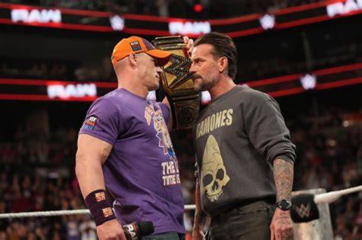 CM Punk hits John Cena with the GTS