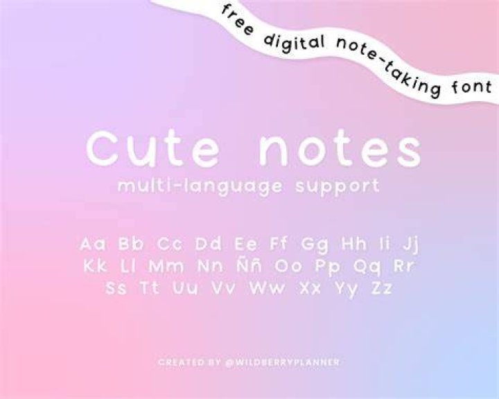 Cute Notes Font Download
