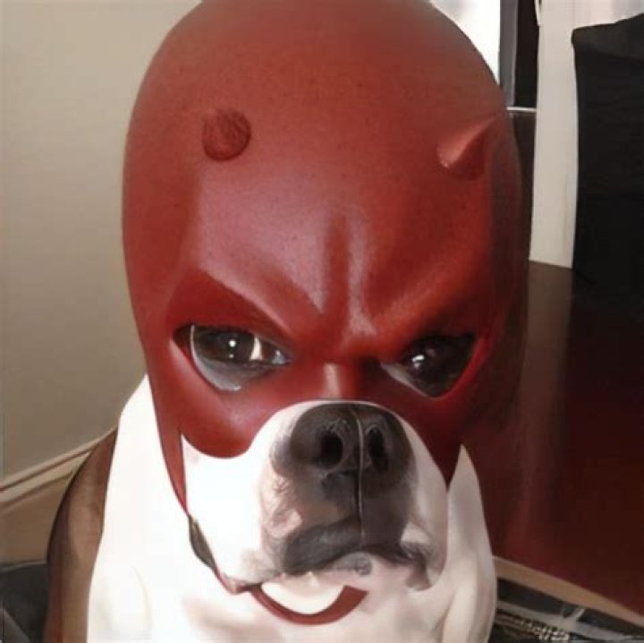 Dog with daredevil mask Blank Template Imgflip