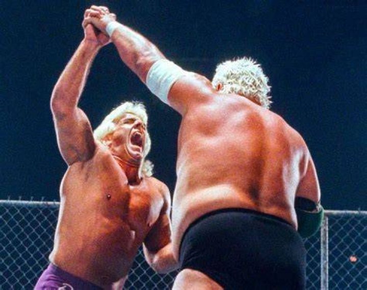 Dusty Rhodes and Ric Flair in a brawl