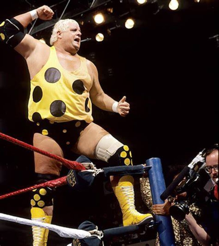 Dusty Rhodes wearing polka dots in WWE
