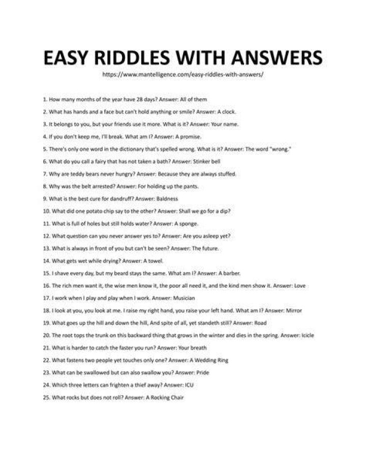 Easy Funny Riddles For Adults Riddle's Time