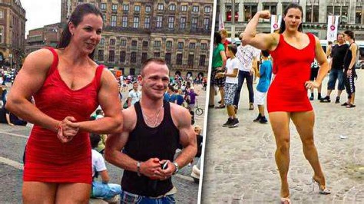 “EPIC”: 5′11″ World’s Tallest Female Bodybuilder Appears Giant Alongside World’s
Shortest Bodybuilder in a Rare Picture