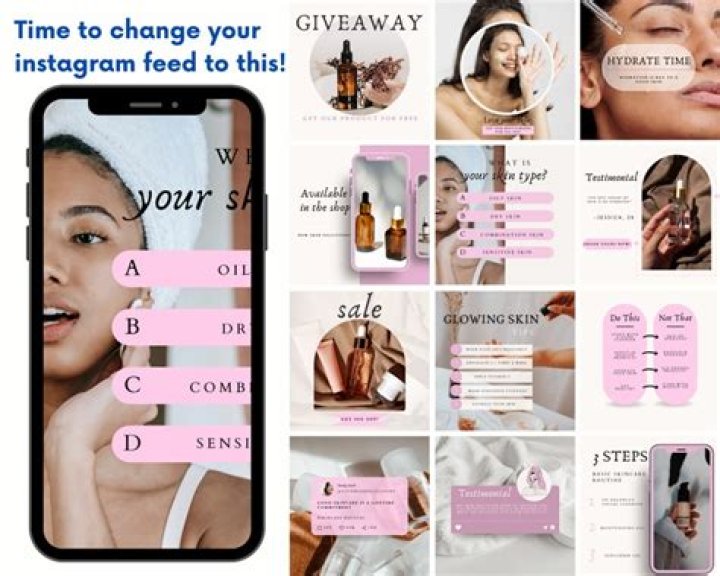 Esthetician Instagram Post Templates Skincare Social Media skincare