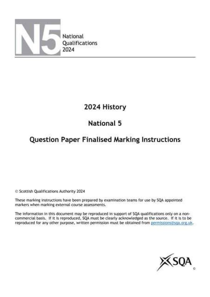 Example National 5 History questions Describe