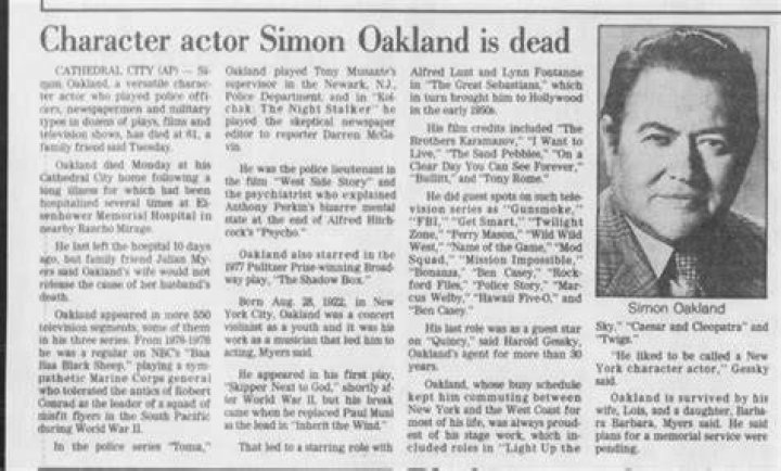 Exploring The Life And Career Of Simon Oakland