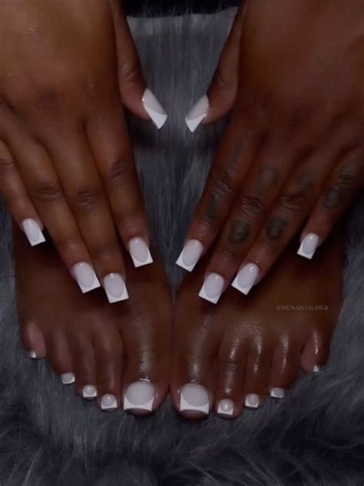 French Tips Toes Black Women