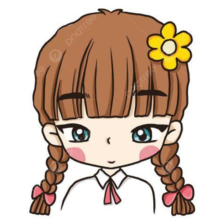Girl Face Cartoon With Pigtail PNG, SVG Clip art for Web Download