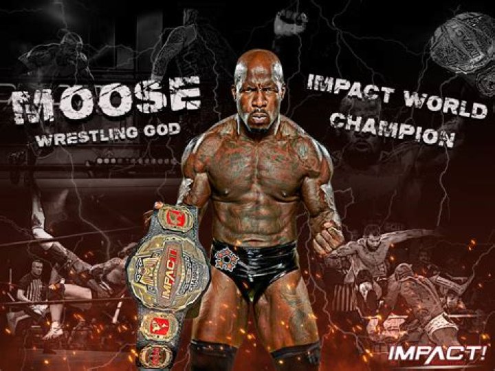 IMPACT World Champion Moose celebrates his Bound For Glory victory on the October 28, 2021 edition of IMPACT Wrestling 