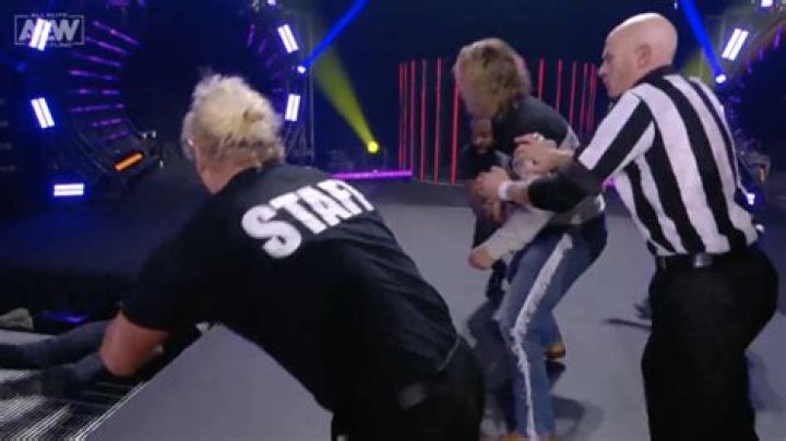 Jon Moxley Falls Off The Stage