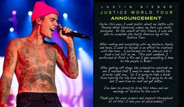 Justin Bieber suspends tour to focus on mental and physical health