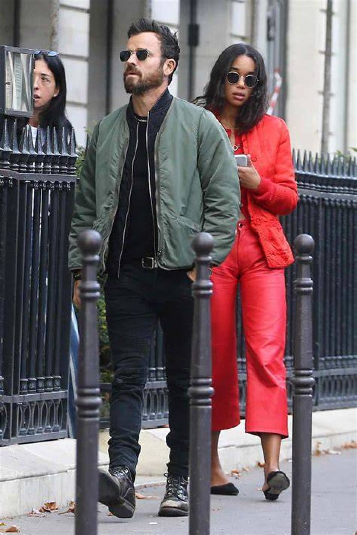 Justin Theroux and Actress Laura Harrier Spend Time Together in Paris