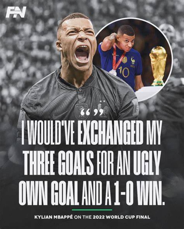 Kylian Mbappe on World Cup Loss: “I Would’ve Exchanged My 3 Goals For an Ugly
Own Goal and a 1-0 Win”