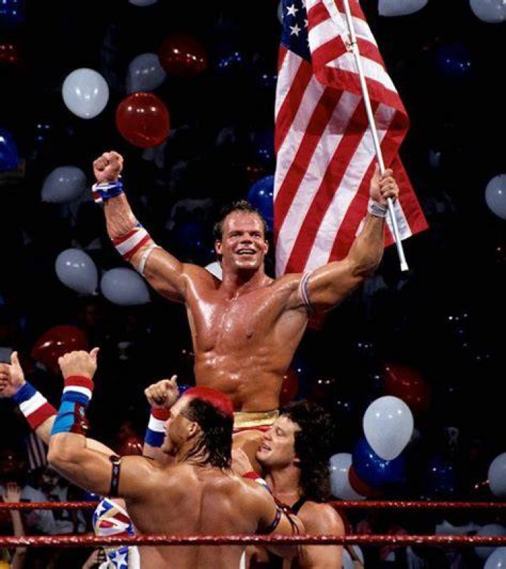 Lex Luger Celebrates A Countout Victory (SummerSlam, 8/30/1993)