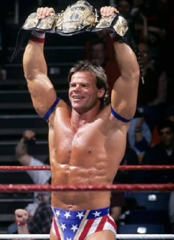 Lex Luger, World Champion the Giant, Kevin "Taskmaster" Sullivan and Jimmy Hart of the Dungeon of Doom give Tony Schiavone an interview in WCW