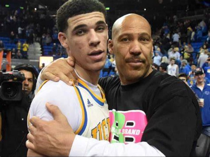 Lonzo and his father LaVar Ball on Monday Night Raw during a segment with The Miz
