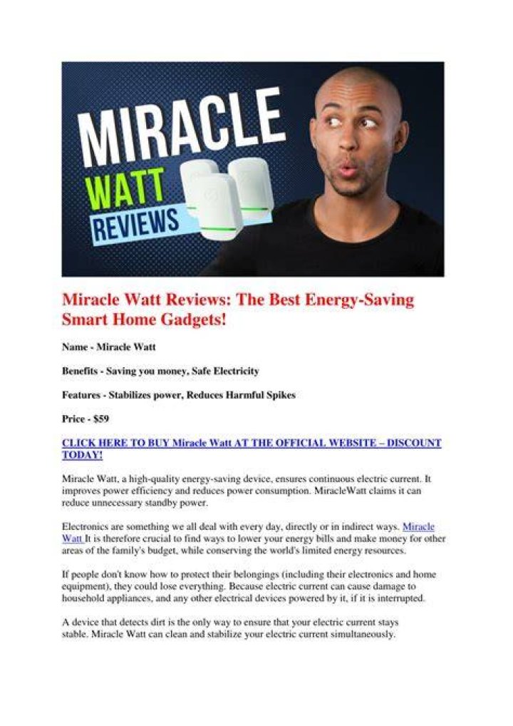 Miracle Watt: The Revolutionary Energy Solution For Sustainable Living