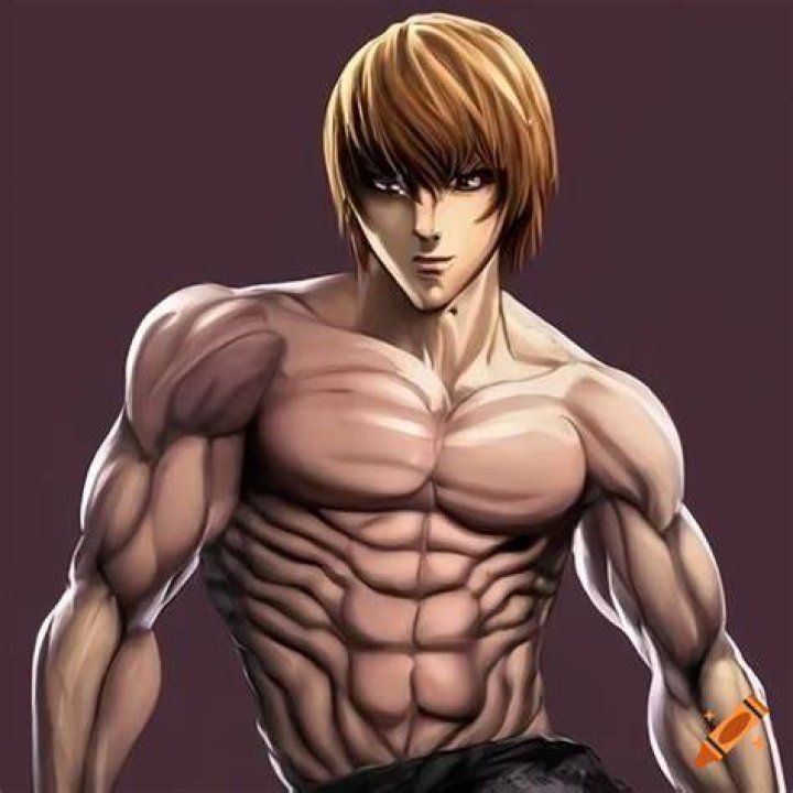 Muscular portrayal of light yagami from death note on Craiyon