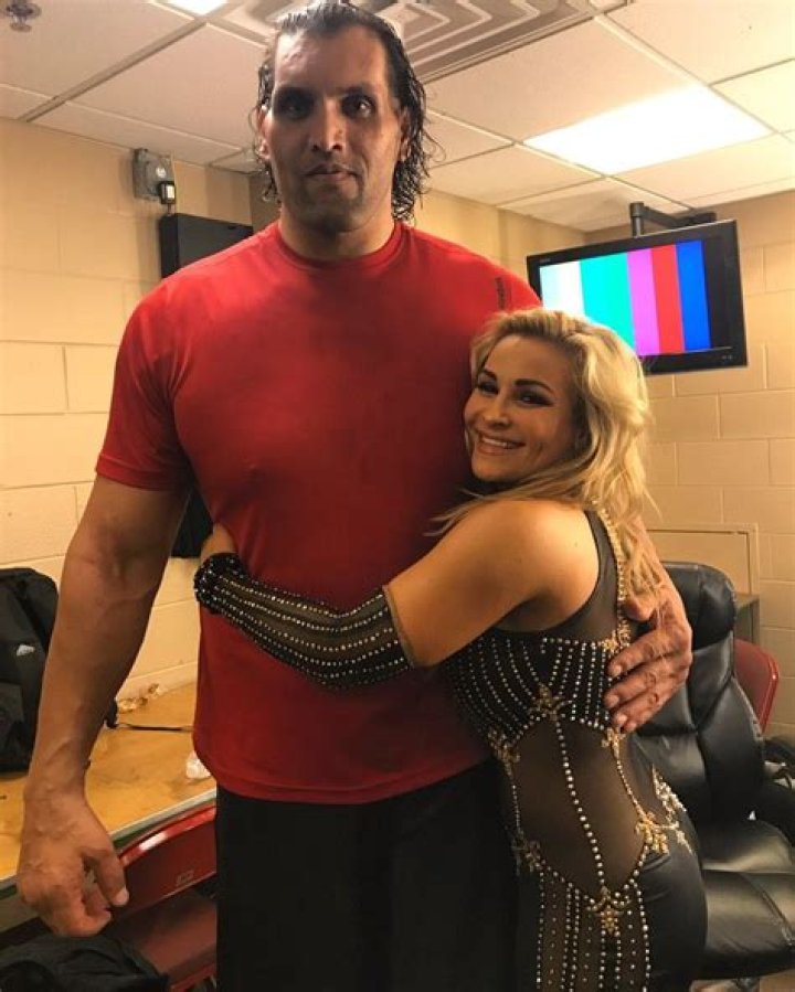 Natalya and The Great Khali hugging