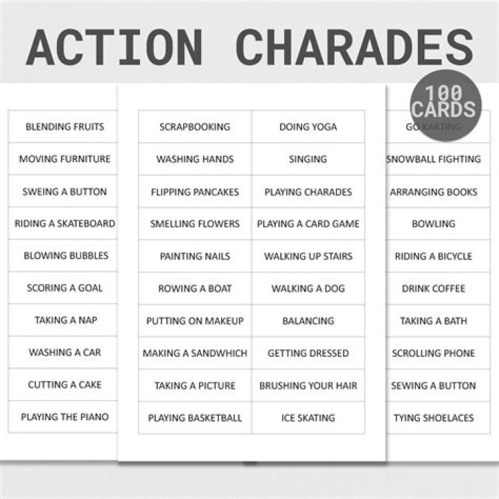 Printable Charades For Kids