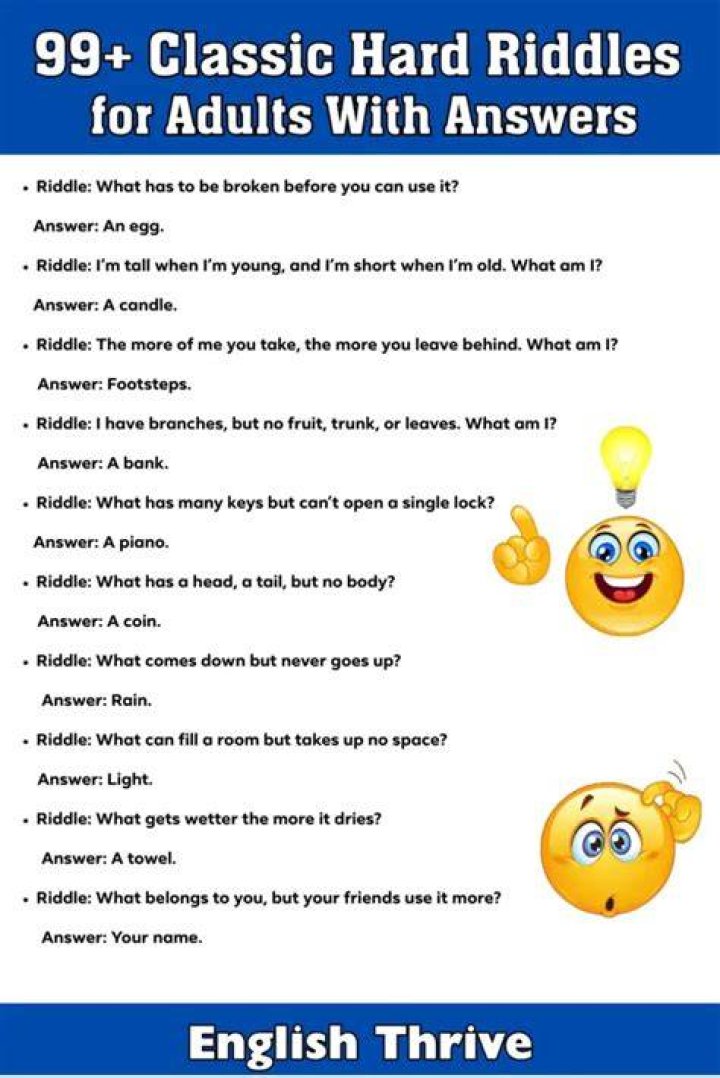 Really Hard Riddles For Adults With Answers