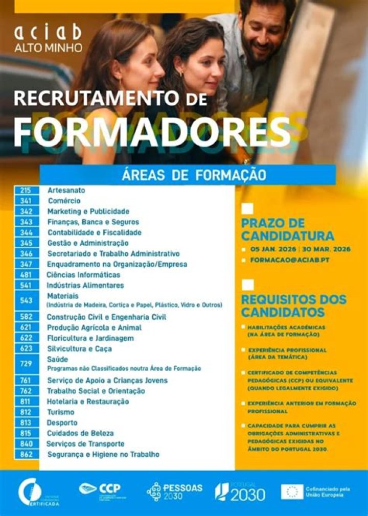Recrutamento de Formadores EMAR EPE VAGAS CV