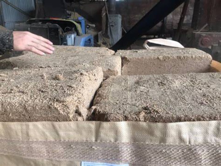 sawdust pressed together to form a fire starting brick
