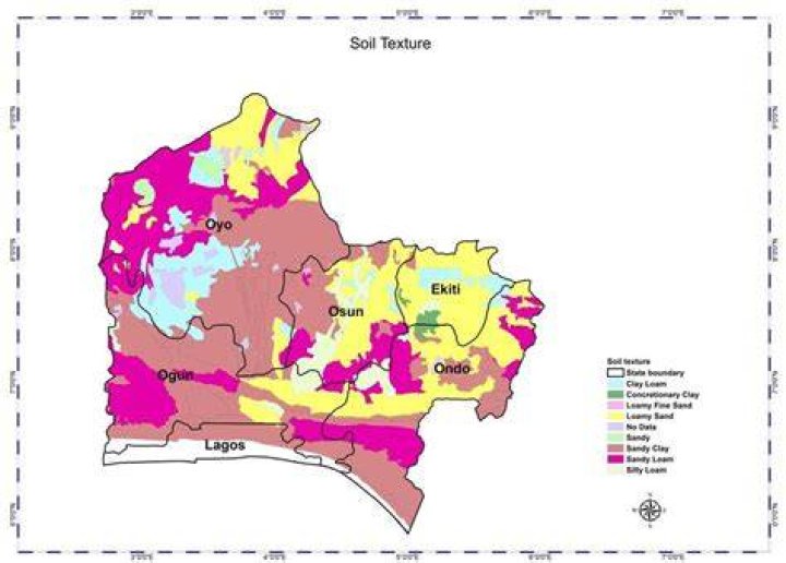 Soil texture map of southwestern Nigeria Download Scientific Diagram