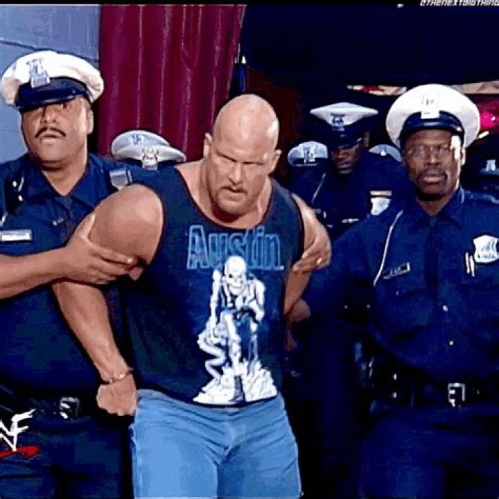 Steve Austin getting arrested for stunning Vince McMahon