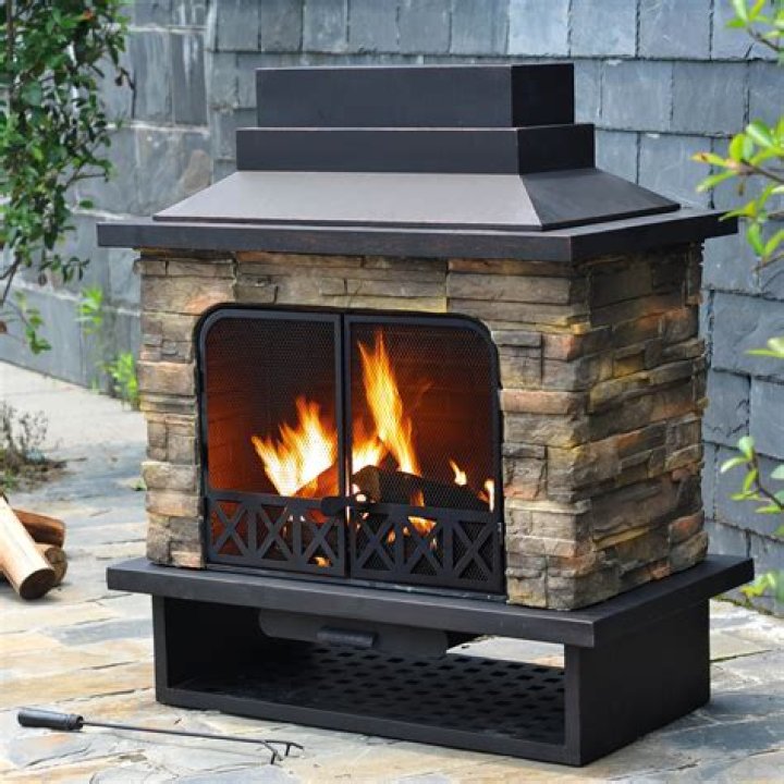 Sunjoy Outdoor Steel Fireplace