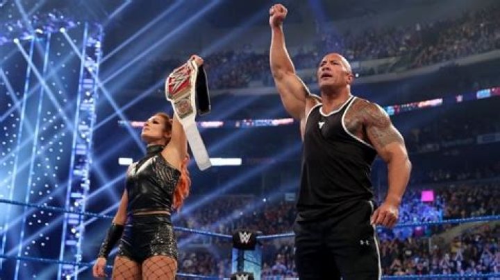 The Rock and Becky Lynch in the ring