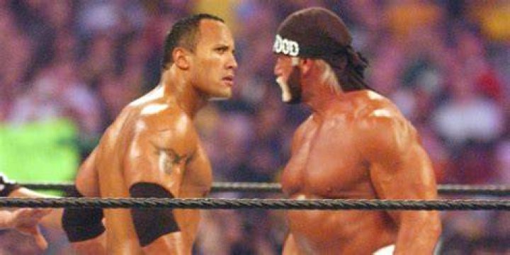 The Rock and Hulk Hogan face off at WrestleMania 18