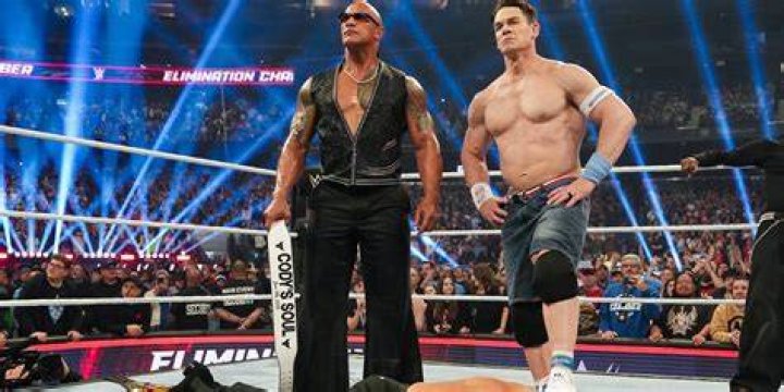 The Rock stalking John Cena.