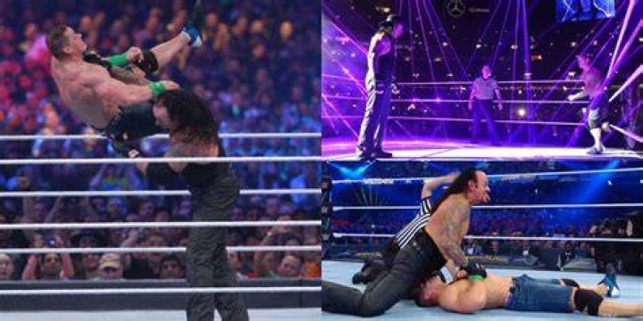 The Undertaker pinning John Cena.