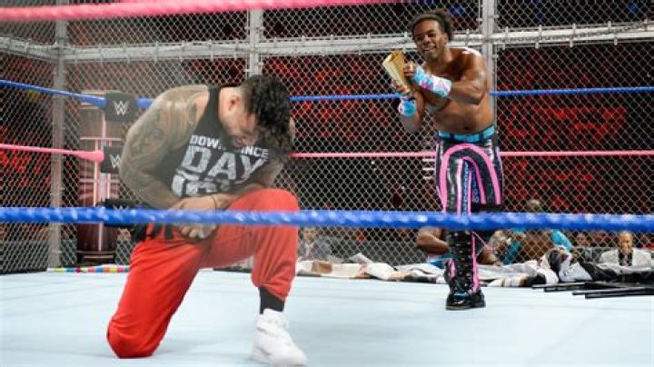 The Usos, New Day and Lucha Dragons fight in a ladder match