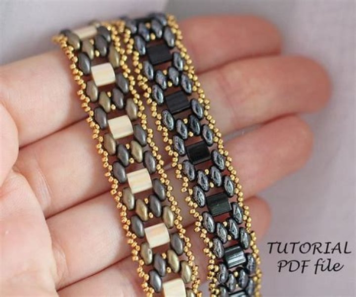Tila bead pattern, SuperDuo tutorial, Beading pattern bracelet, Miuyki