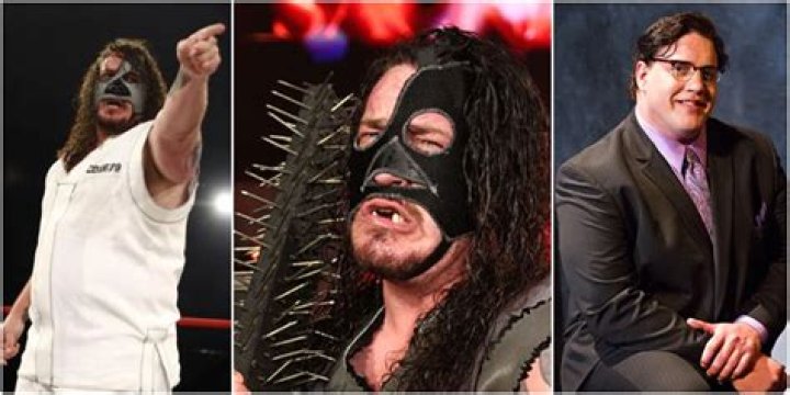 TNA wrestler Abyss with and without a mask