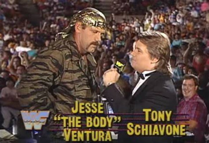 Tony Schiavone And Jesse Ventura 1990 Royal Rumble Cropped