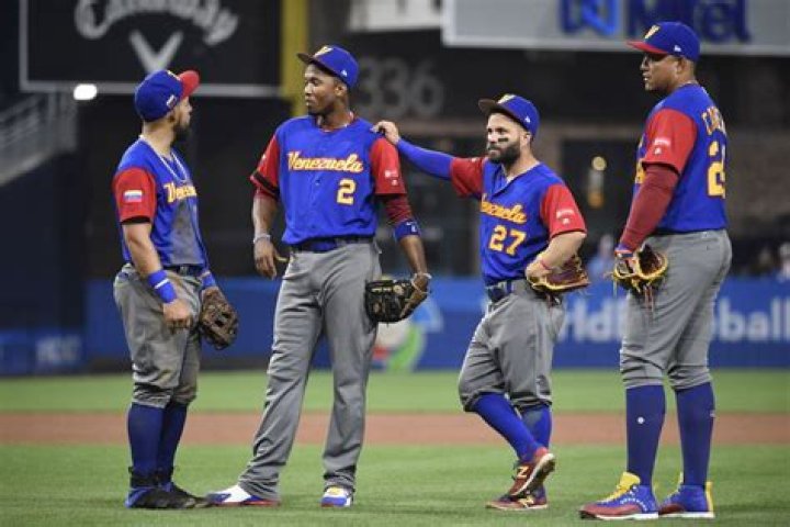 Venezuelan-Born MLB Star Leaves His New York Yankees Gear On to Celebrate a
Famous World Baseball Classic Victory With His Compatriots